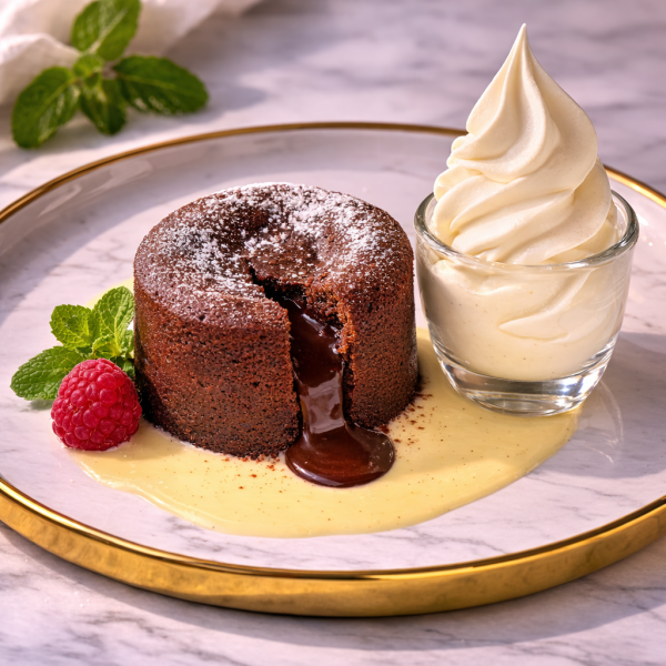 FONDANT AU CHOCOLAT ET SA CREME GLACEE